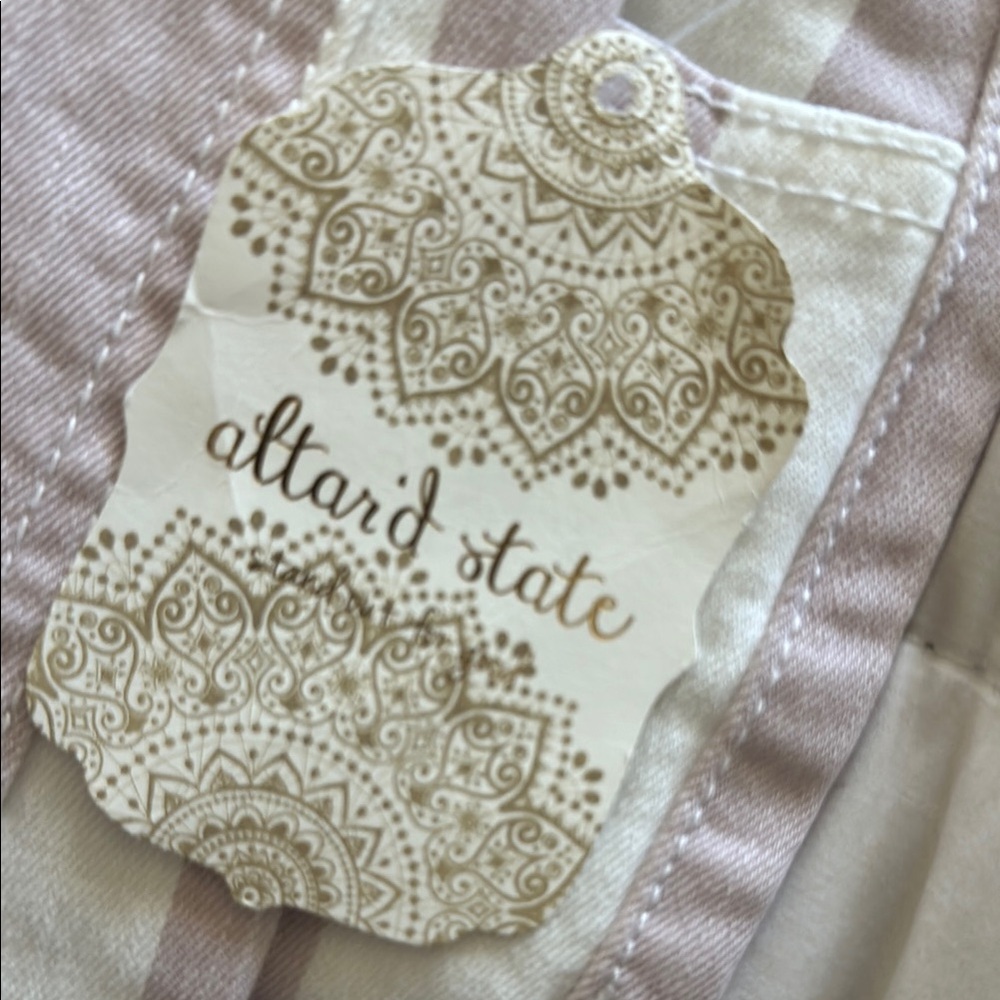 Attard State Beige and White Striped Garment